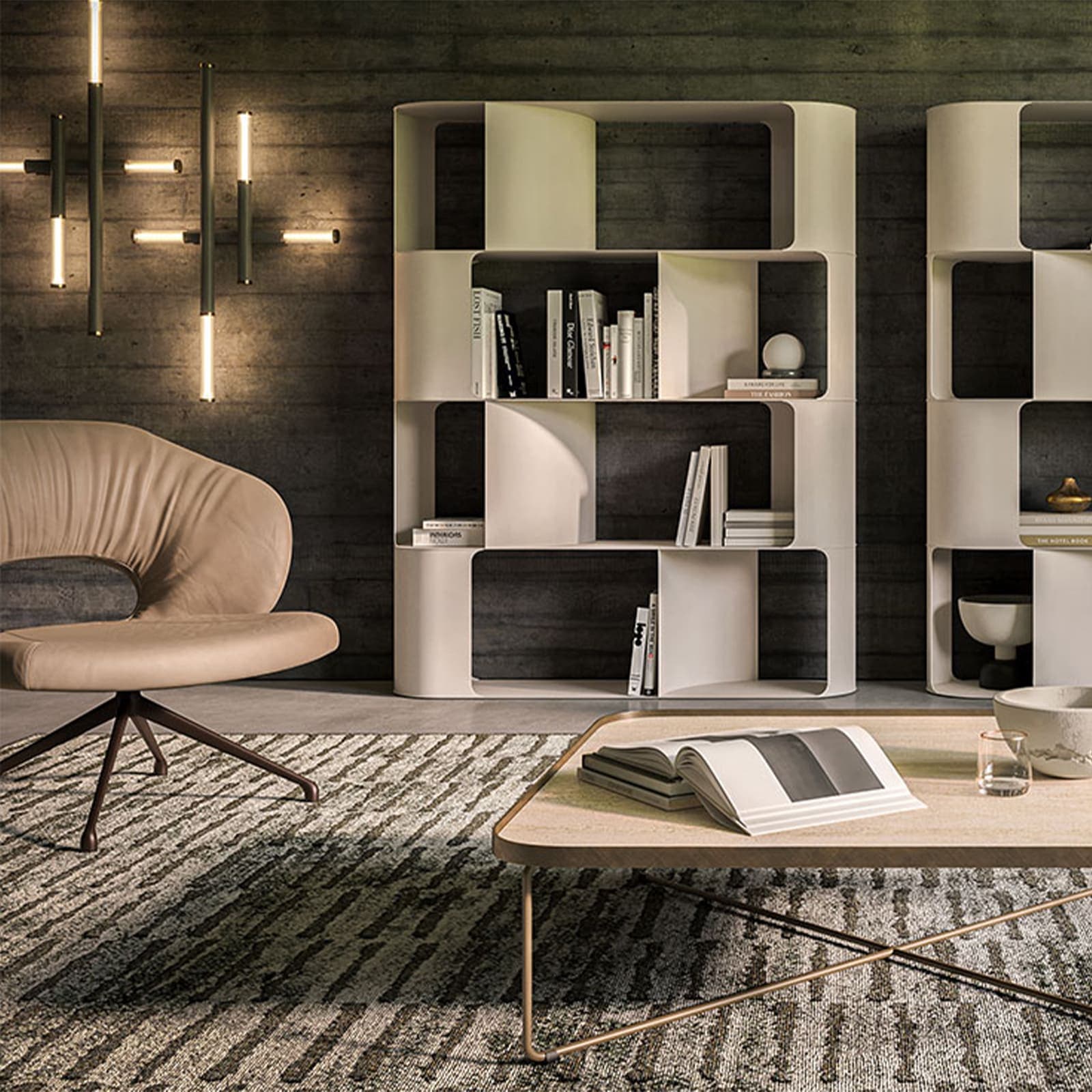 Salotto con libreria design - Martini Mobili